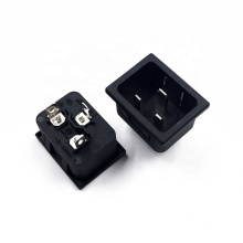 AC 250V 16A JEC IEC  C20 Male Panel Outlet Duplex Power Socket Black